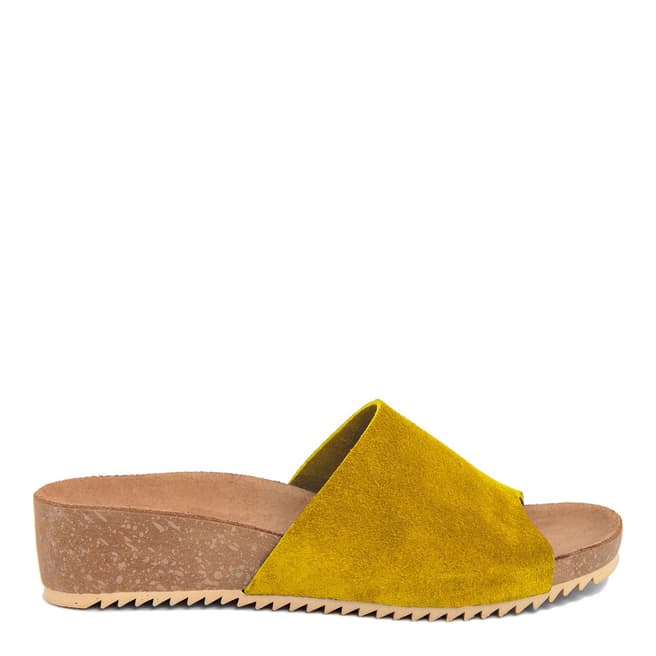 Miss Butterfly Mustard Yellow  Suede Slip On Sandal