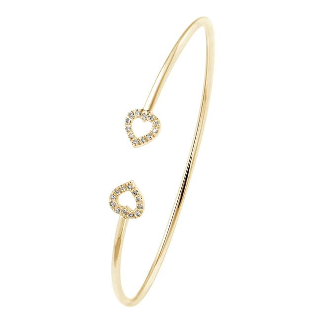 Pretty Solos Yellow Gold Heart Diamond Bracelet 0.12 Cts