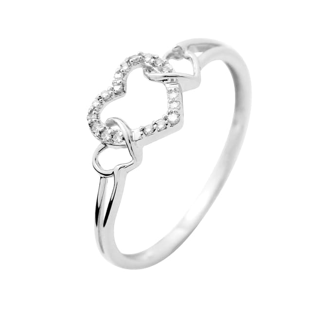 Dyamant White Gold Prestige Heart Diamond Ring 0.03 Cts
