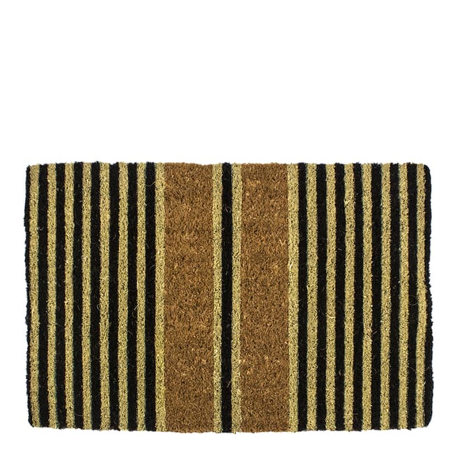 Entryways Ticking Stripes Handwoven Coconut Fiber Doormat
