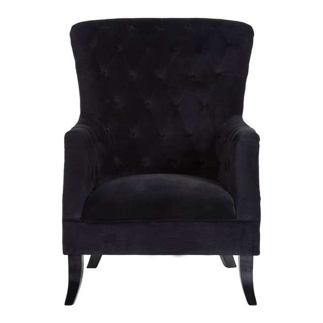 Premier Housewares Black Velvet Mayfair Armchair