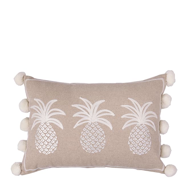 Bombay Duck White/Beige Row of Three Pineapples 35x50cm Cushion