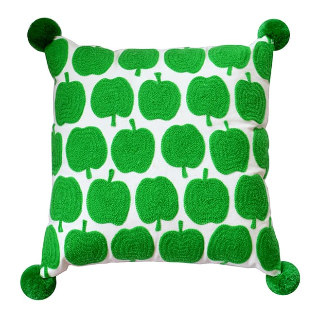Bombay Duck Green/White Apples Cushion 40x40cm