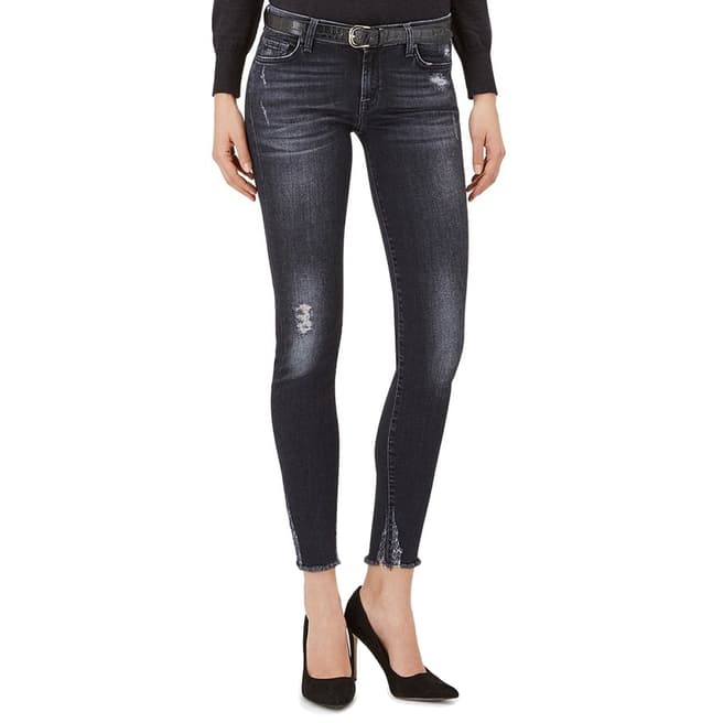 7 For All Mankind Washed Black The Skinny Crop Stretch Jeans