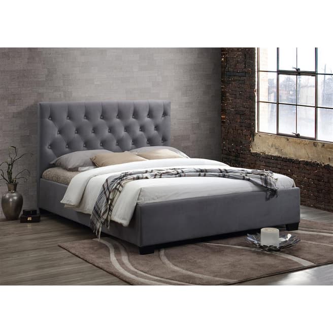 Birlea Cologne Double Bedframe, Grey Fabric