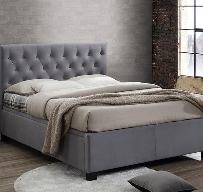 Birlea Cologne Double Ottoman Bed, Grey Fabric