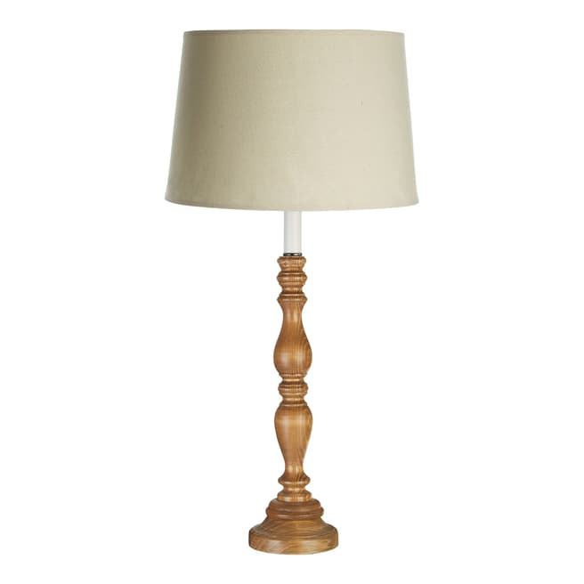 Fifty Five South Candle Table Lamp, Wood/Fabric Shade