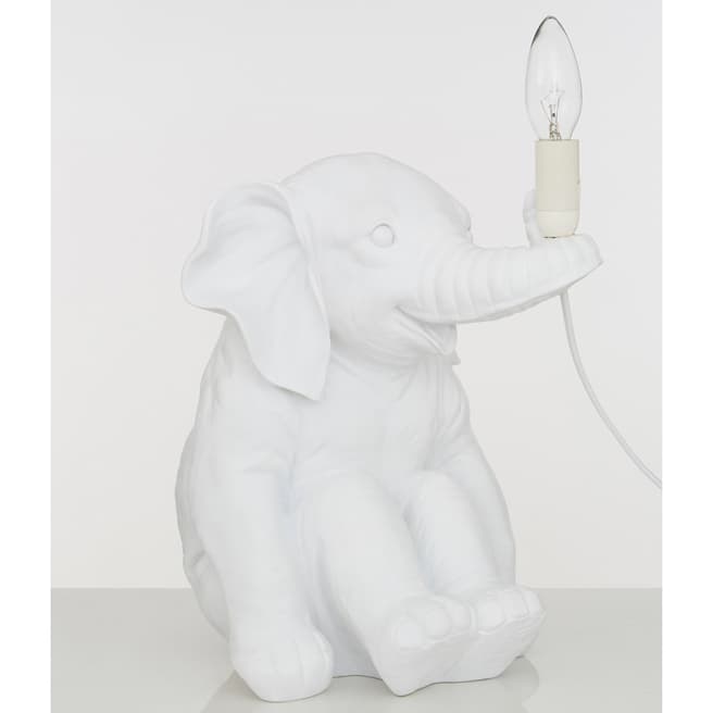 Premier Housewares White Elephant Table Lamp