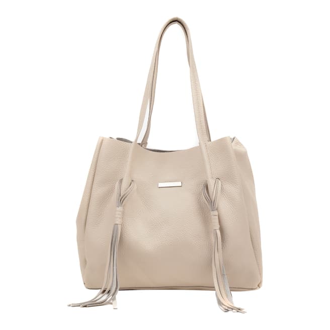 Luisa Vannini Beige Leather Shopper Bag