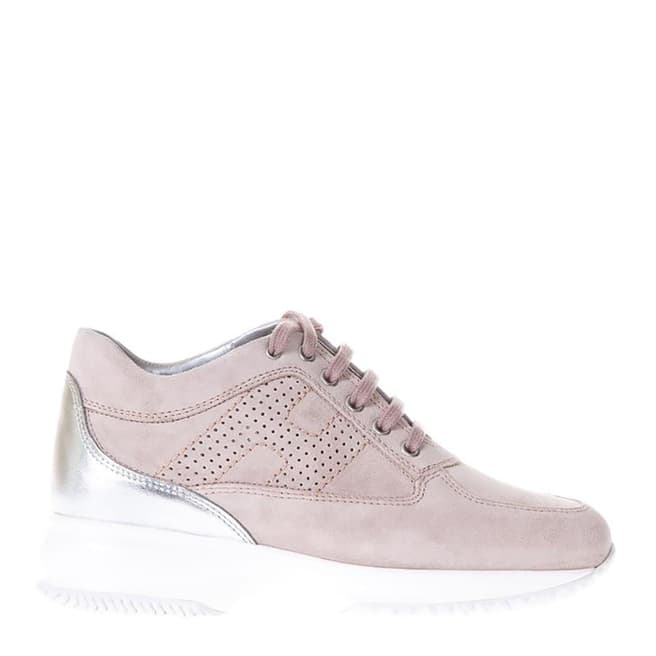 Hogan Women's Suede Blush Interactive Perforated Trainers