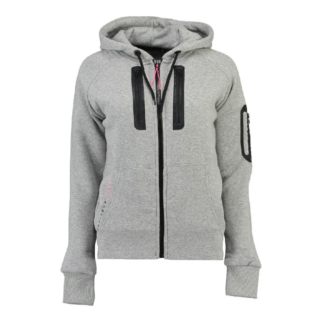 Geographical Norway Women's Light Grey Fabricot Hood Sweater