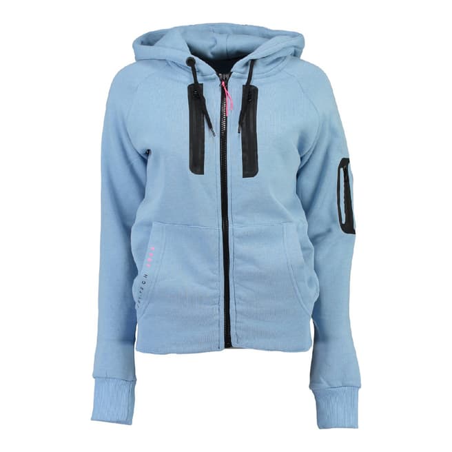 Geographical Norway Women's Sky Blue Fabricot Hood Sweater