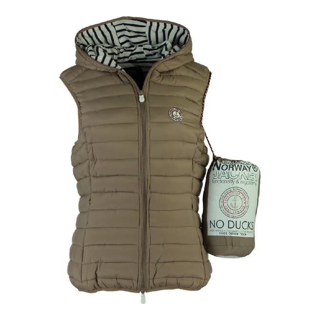 Geographical Norway Taupe Vinette Hood Gilet