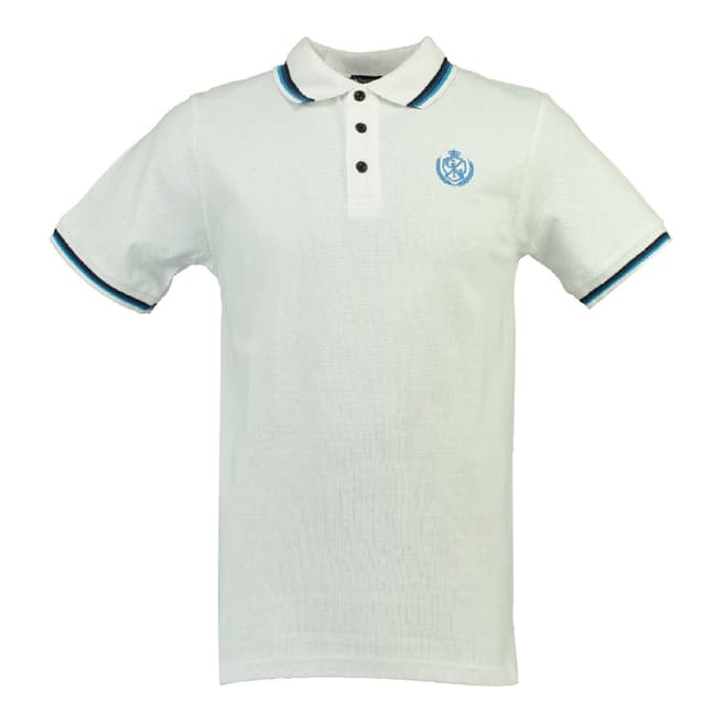 Geographical Norway White/Blue Karaibe Cotton Polo Shirt