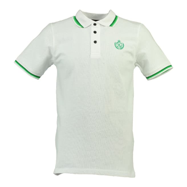 Geographical Norway White/Green Karaibe Cotton Polo Shirt