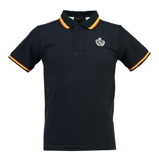 Geographical Norway Navy/Yellow Karaibe Cotton Polo Shirt
