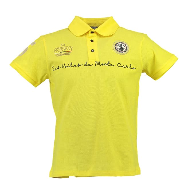 Geographical Norway Yellow Kolostar Cotton Polo Shirt