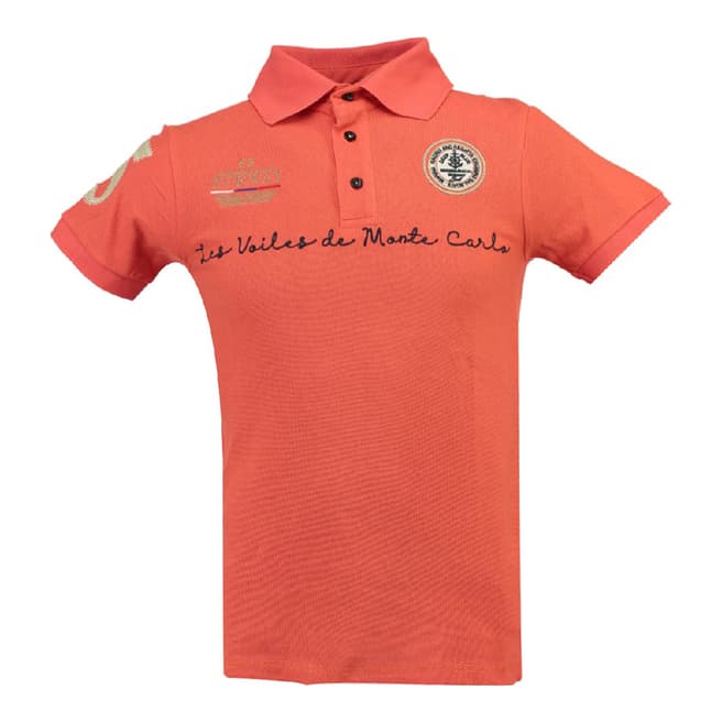 Geographical Norway Coral Kolostar Cotton Polo Shirt