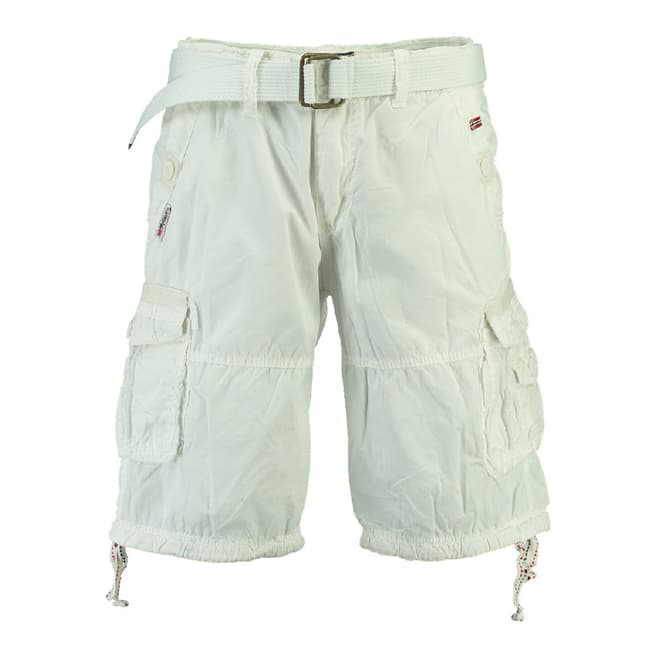 Geographical Norway White Pablo Cotton Shorts