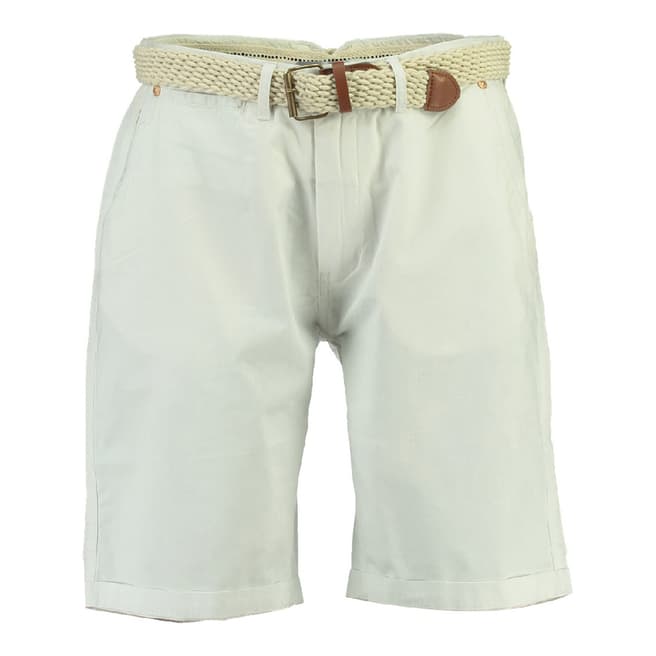 Geographical Norway White Peluche Cotton Shorts