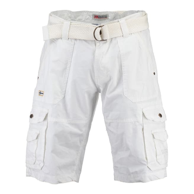 Geographical Norway White Plavo Cotton Shorts