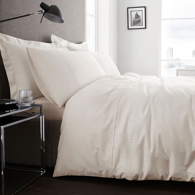 Limited Edition Classic Stripe Super King Duvet Cover Set, Ivory