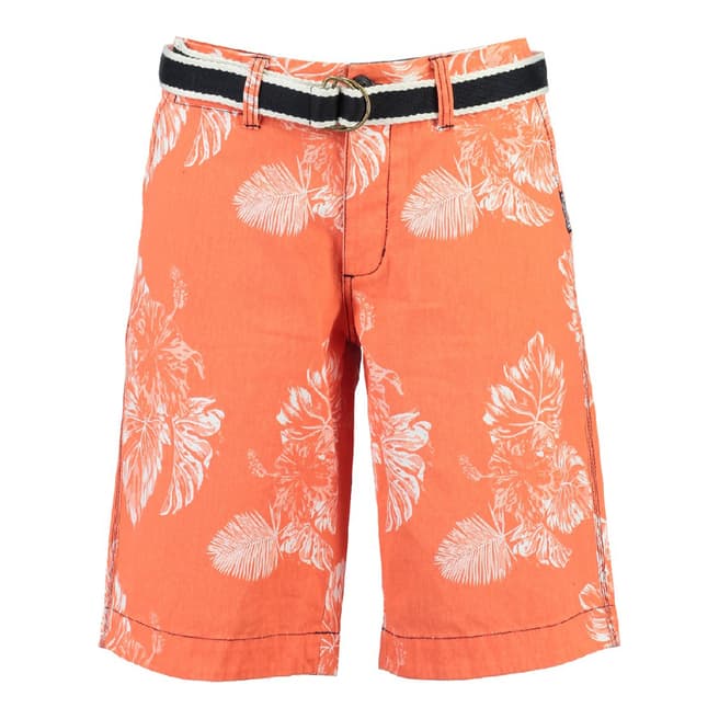 Geographical Norway Boy's White/Orange Parapluie Shorts
