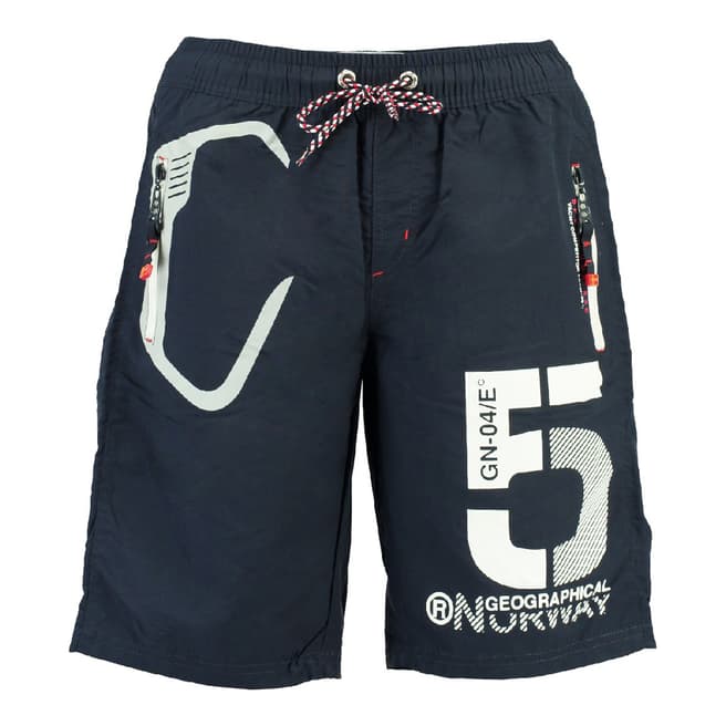 Geographical Norway Boy's Navy Qraviara Swim Shorts