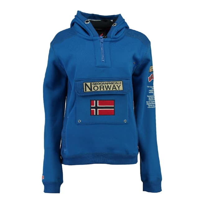 Geographical Norway Boy's Royal Blue Gymclass Hooded Jumper