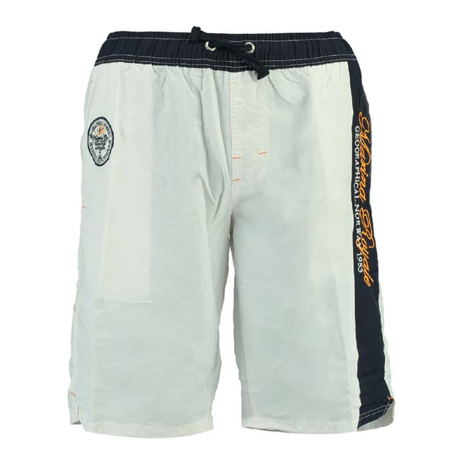 Geographical Norway Boy's White Quannee Swim Shorts