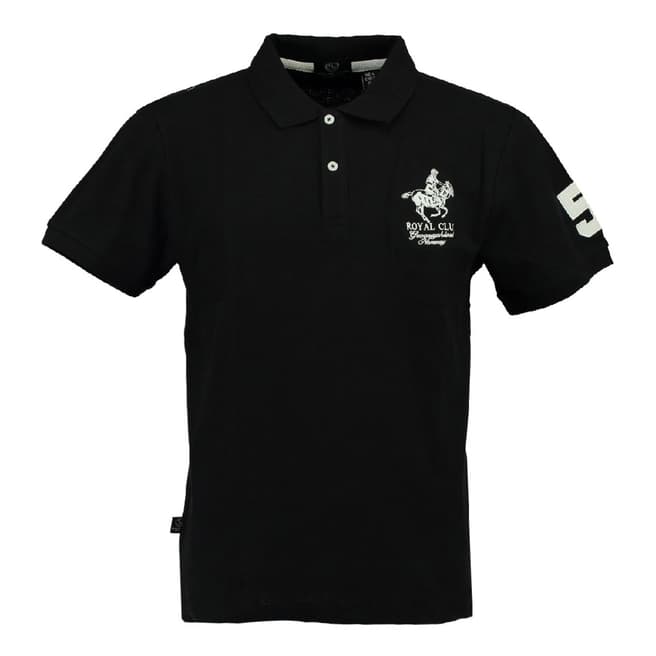 Geographical Norway Boy's Black Kampai Short Sleeve Polo