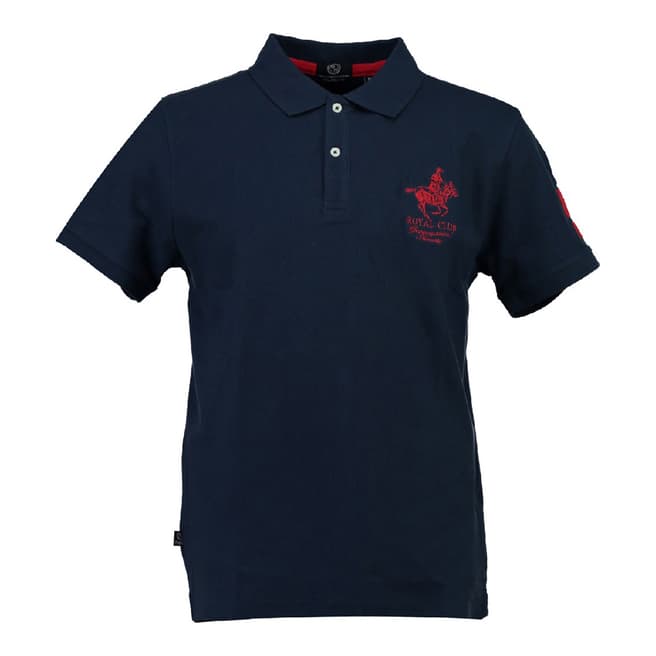 Geographical Norway Boy's Navy Kampai Short Sleeve Polo