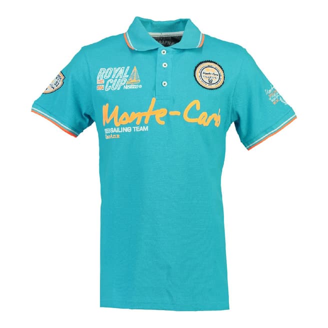 Geographical Norway Boy's Turquoise Karo Polo Shirt