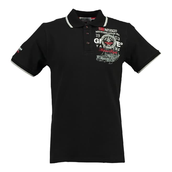 Geographical Norway Boy's Black Kavigation Polo Shirt