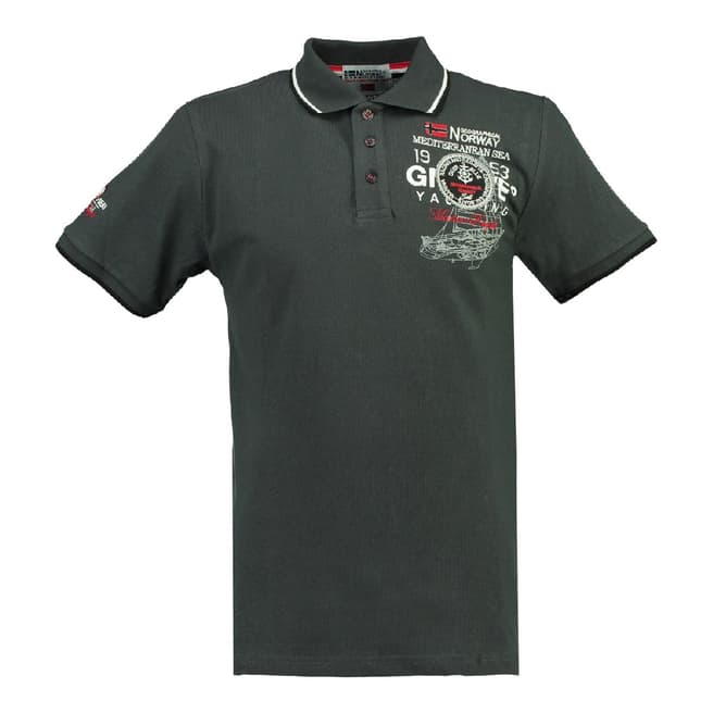 Geographical Norway Boy's Dark Grey Kavigation Polo Shirt