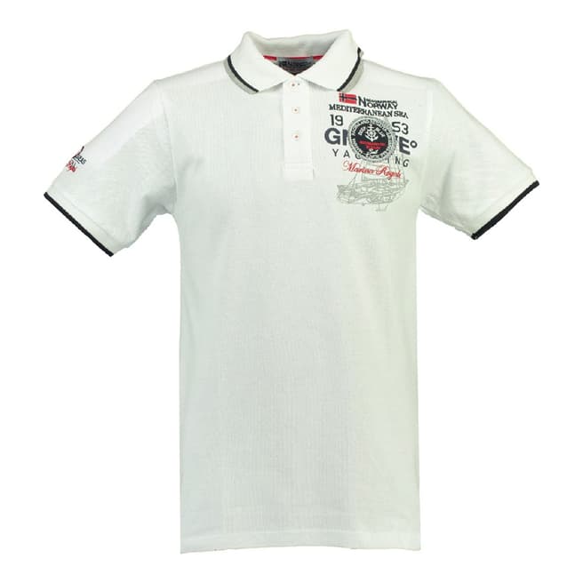 Geographical Norway Boy's White Kavigation Polo Shirt