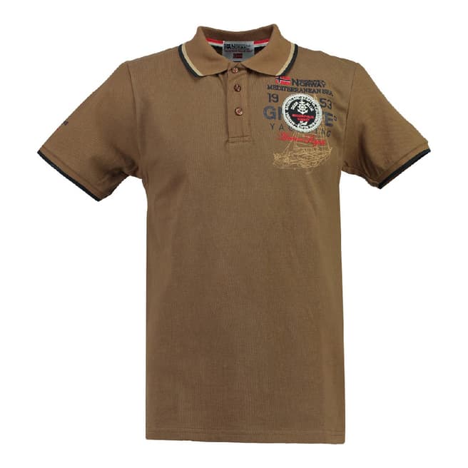 Geographical Norway Boy's Light Brown Kavigation Polo Shirt