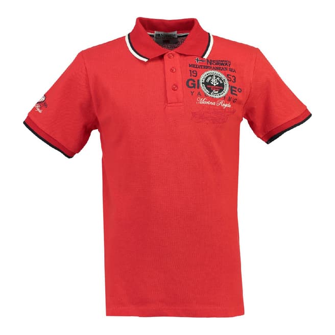 Geographical Norway Boy's Red Kavigation Polo Shirt