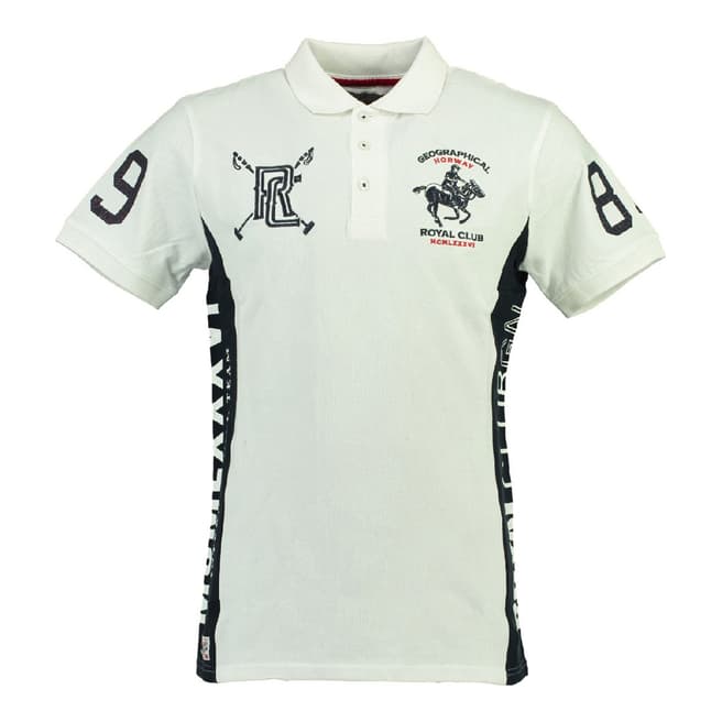 Geographical Norway Boy's White/Navy Kevian Polo Shirt