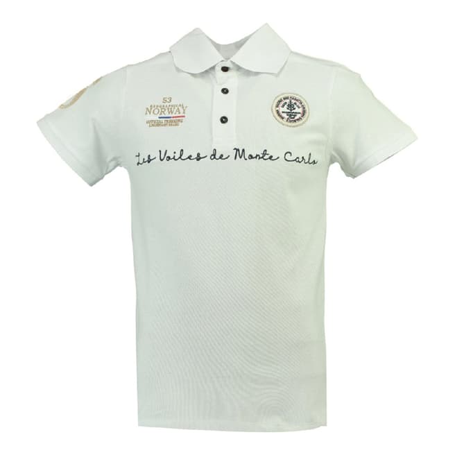 Geographical Norway Boy's White Kolostar Polo Shirt