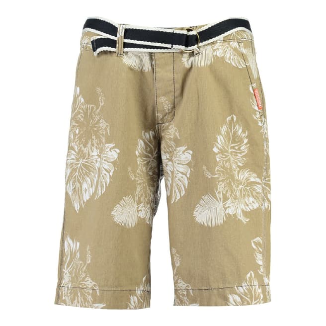 Geographical Norway Boy's Beige/White Parapluie Shorts