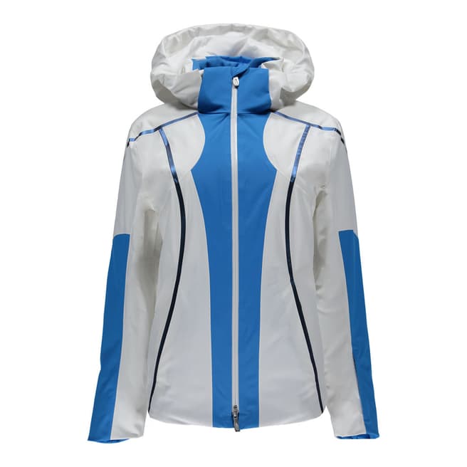 Spyder Women's Blue and White Project Hooded Jacket