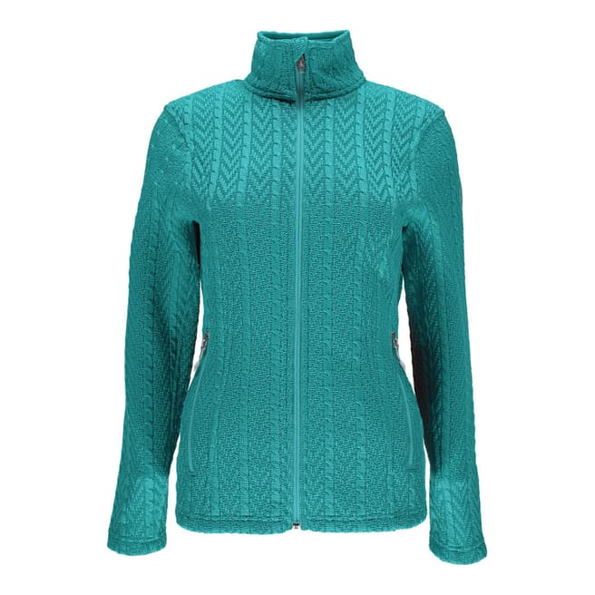Spyder Women's Turquoise Major Cable Sweater