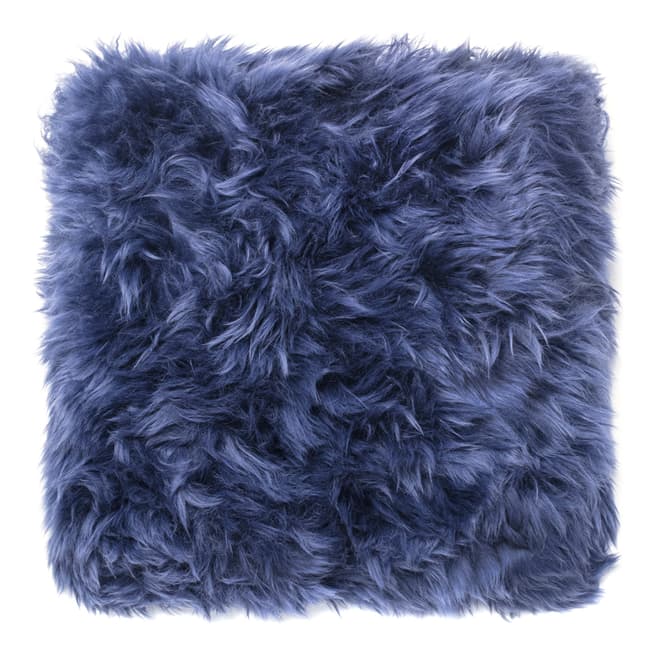 Royal Dream Blue Print Sheepskin Cushion 45x45cm