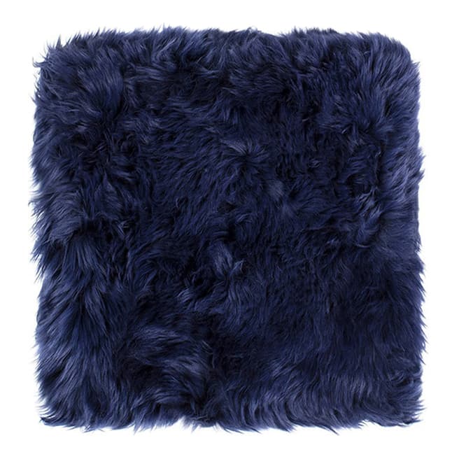Royal Dream Blue Print Sheepskin Chair Pad 40x40cm