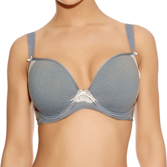 Freya Dove Grey Deco Delight Underwired Moulded Plunge Bra