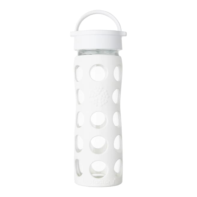 Lifefactory Optic White Glass Bottle with Classic Cap, 350ml