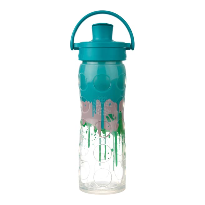 Lifefactory Ultramarine Splash Glass Bottle with Active Flip Cap, 450ml