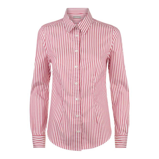 Jaeger Pink Bold Stripe Cotton Shirt