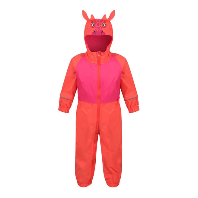 Regatta Boy's Neon Peach Waterproof Puddle Suit